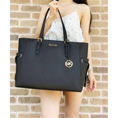 michael kors jet set tote black large